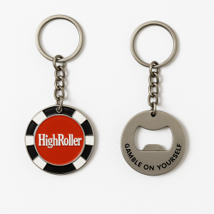 Poker Chip Bottle Opener Key Chain