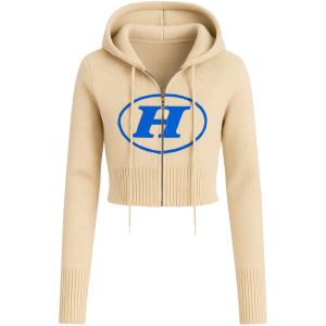 Oval Stamp Zipper Hoodie